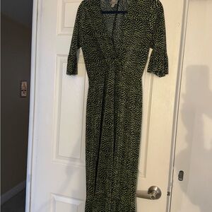 ASOS Black and Green Polka Dot Dress